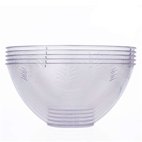 5 Extra Large Disposable Hard Plastic Serving Bowls, 3000ml - Clear ...