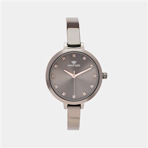 Mont Neo women's Analog Round Dial Quartz Grey Stainless Steel Watch ...