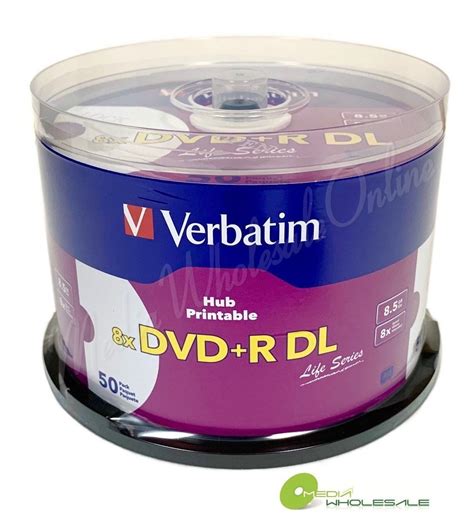 VERBATIM 8X Blank DVD+R DL Dual Double Layer 8.5GB 50pk White Inkjet Printable | eBay Australia