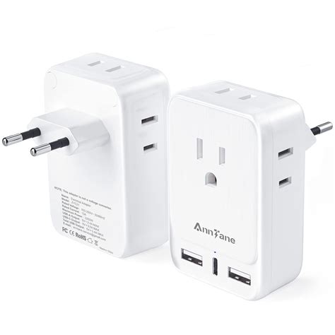 [2-Pack] European Travel Plug Adapter, AnnTane International Power ...