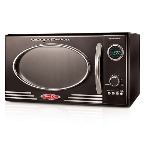 Nostalgia 0.9-cu ft Small 800-Watt Countertop Microwave (Black) NRMO9BK ...