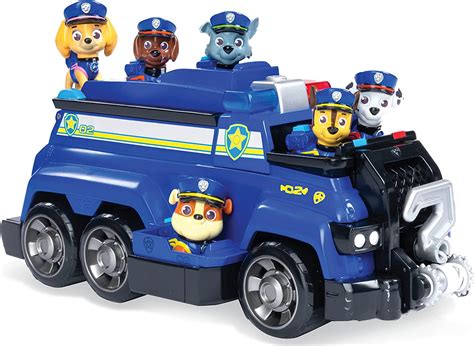 PAW PATROL Chase's Total Team Rescue Police Cruiser Vehicle with 6 Pups ...