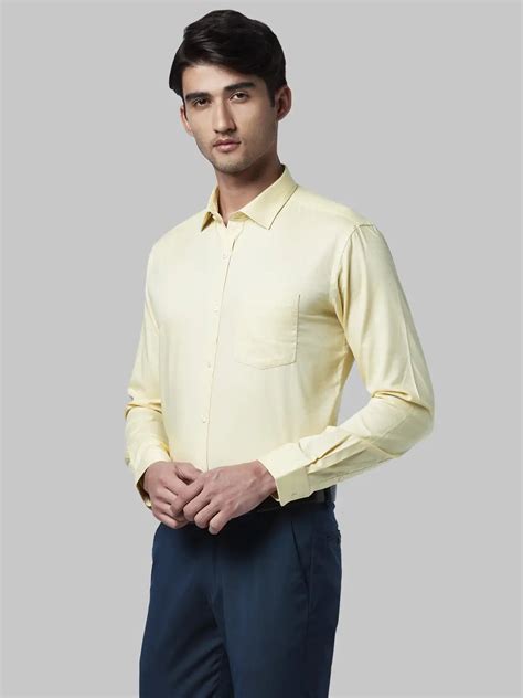Men Yellow Super Slim Fit Dobby Cotton Shirts – MyRaymond
