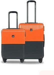 NASHER MILES Istanbul Hard-sided Polycarbonate Luggage Set of 2 Orange ...