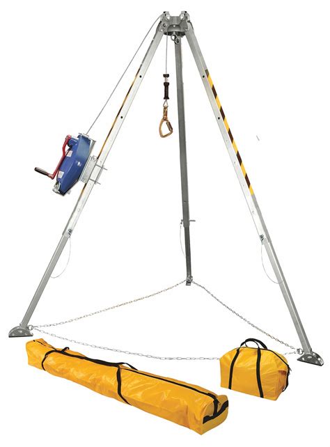 FALLTECH, 4 5/8 ft to 8 ft Ht, 24 in to 3 3/8 ft Base, Confined Space ...