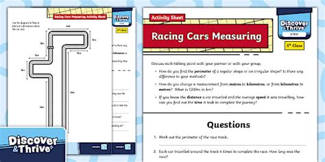 Racing Cars Measures Activity Sheet