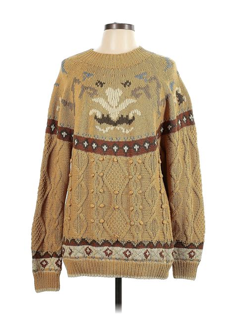 Perry Ellis 100% Cotton Brown Pullover Sweater Size L - 71% off | ThredUp