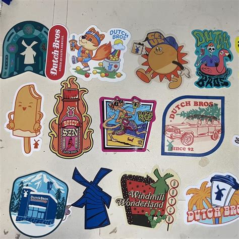 Dutch Bros sticker bundle - 15 pieces, featuring a... - Depop