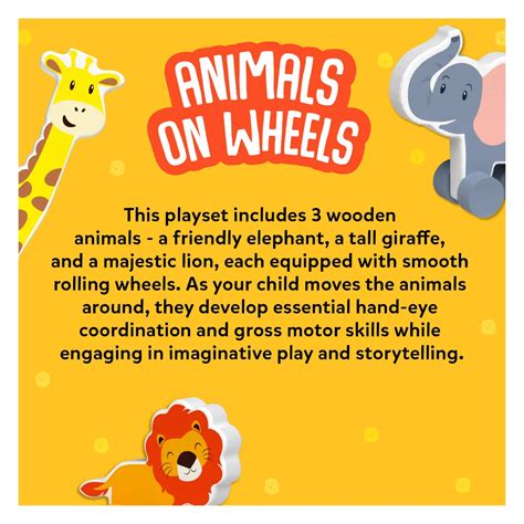 Animals on Wheels | Wooden Animal Toys on Wheels (9 months - 3 years ...