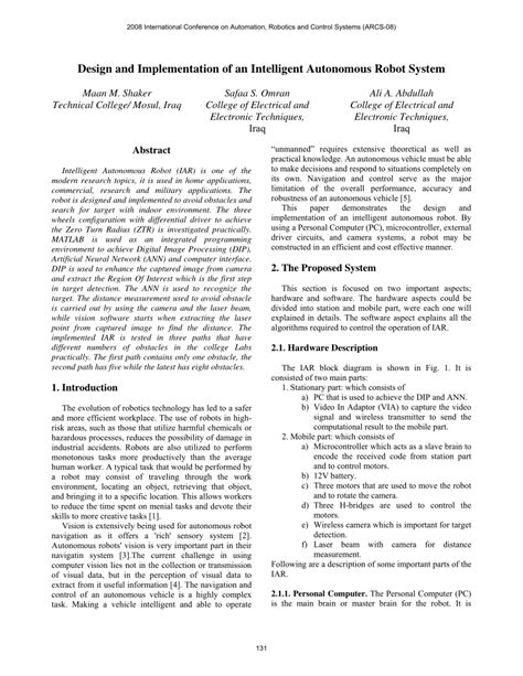 Intelligent Robot System 的图像结果