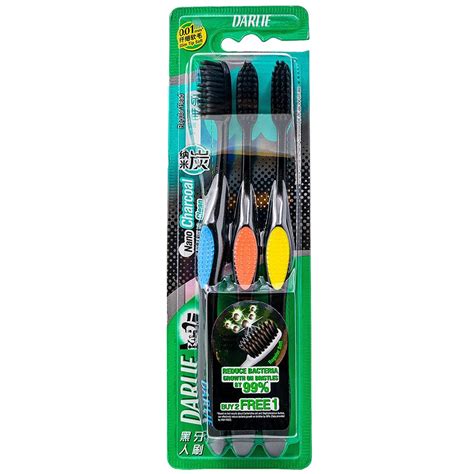 Darlie Toothbrush Nano Charcoal Clean | 0.01mm, Slim Tip Soft, Family ...