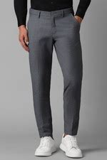 Buy Men Grey Slim Fit Check Flat Front Casual Trousers Online ...