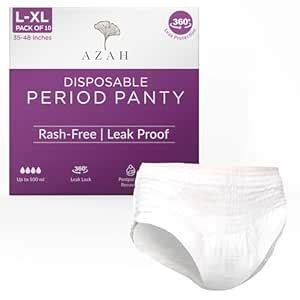 Buy AZAH Periods Panty For Women [L-XL Pack of 10] | 12 Hrs Protection ...