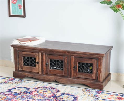 Sweden Solid Wood Three Doors Bench Shoe Rack | furniselan