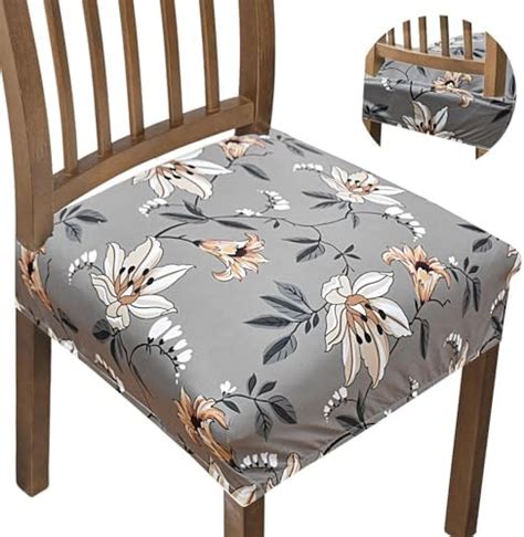 Lazy Home Stretchable Polycotton Dining Chair Seat Covers Set Of 4 ...