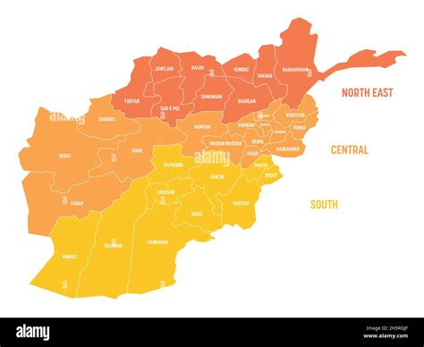 Afghanistan - regional map of provinces Stock Vector Image & Art - Alamy