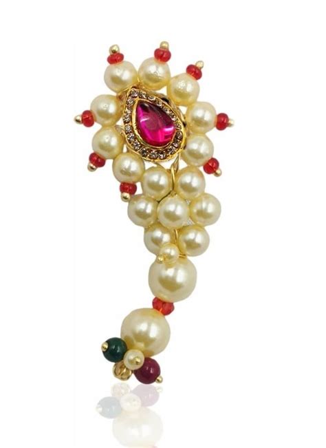 THANU'S CRAFT Nath Safety Sari Pin Brooch Maharashtrian Jewellery ...