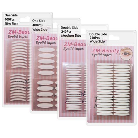 4 Pack/960Pcs Natural Invisible Single/Double Side Eyelid Tapes ...