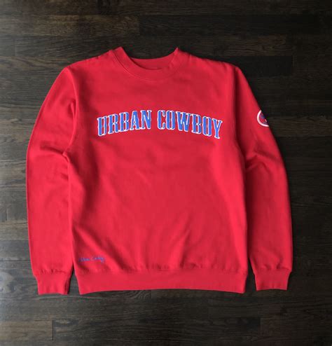 Urban Cowboy Red Crewneck Sweatshirt | Urban Cowboy Clothing