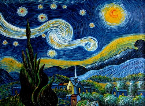 Starry Night Van Gogh Pixel Art