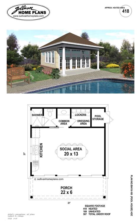 small pool house floor plans