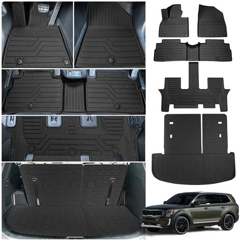 Fit 2020-2025 Kia Telluride 7&8 Seats Cargo Mat Cargo Liner Floor Mats ...