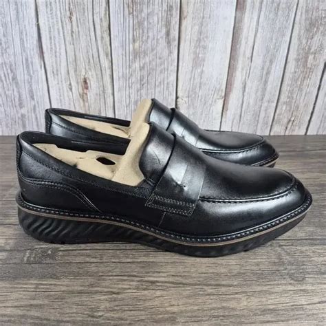 ECCO St.1 Hybrid Black Leather Penny Loafers Men's Sz 11-11.5 EU45 New ...