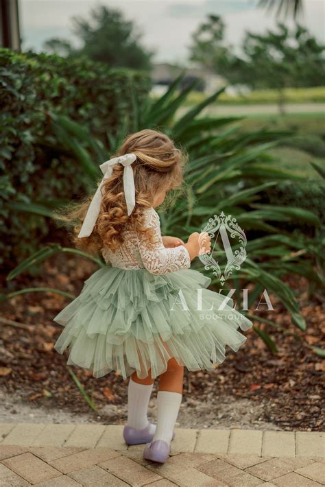 Sage Green Tulle Flower Girl Dress - Etsy | Green flower girl dresses ...