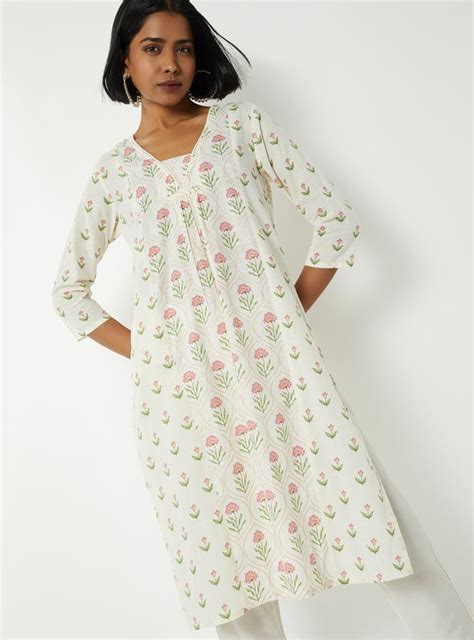 Buy Women Floral Print Straight Kurta Online at just Rs. 599.0 ...