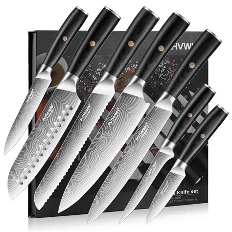 Amazon.com: FUTHVWIN Knife Set Ultra Sharp Kitchen Knife Set, 7 Pieces ...