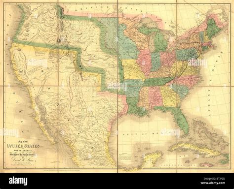 1839 map showing US-Mexican boundary before the Mexican War and US ...