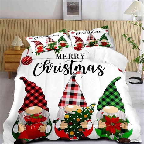 Amazon.com: LUVIVIHOME 3PCS Merry Christmas Comforter Set - Queen Size ...