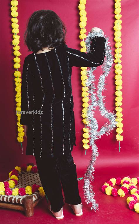 Twinkling Black Velvet Suit – ForeverKidz