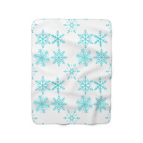 Sherpa Fleece Blue Snowflake Blanket - Etsy