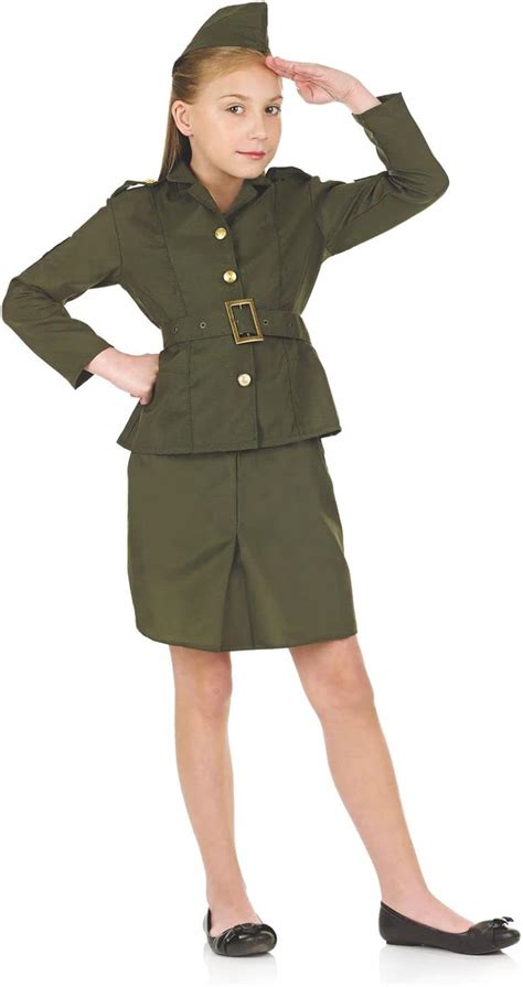 Buy Fun Shack Army Girl Costume WW2 1940s Soldier History Fancy Dress ...
