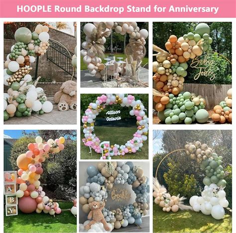 Round Backdrop Stand 6.6 FT - Gold Circle Balloon Arch Frame, Circle ...