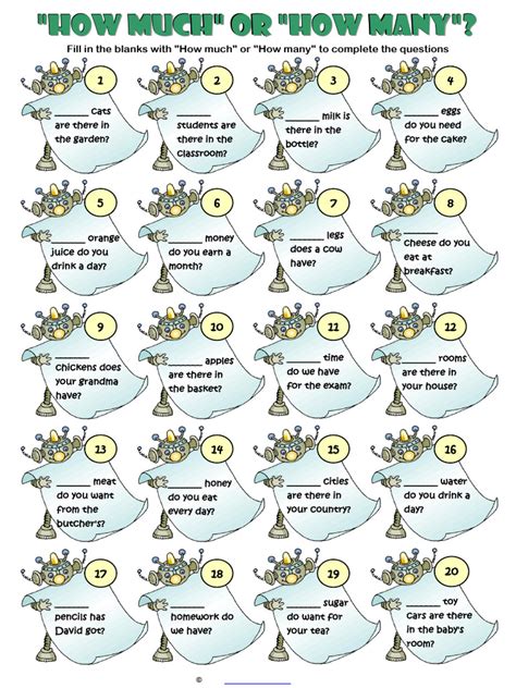How Many How Much Worksheet 的图像结果