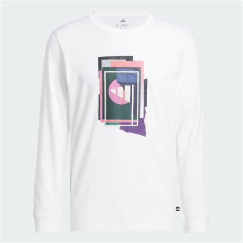 adidas Beyond The Course Graphic Long Sleeve Tee - White | Free ...