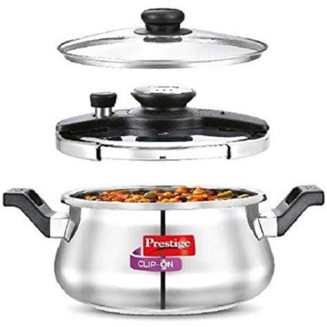 Prestige Clip on Stainless Steel Handi 5 L Pressure Cooker (Induction ...