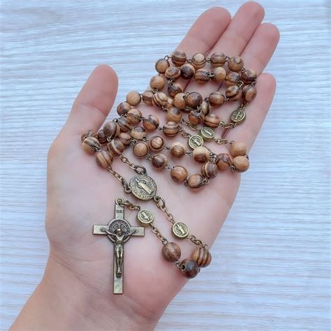 Nut Walnut Wooden Beads Rosary, Handmade Catholic Rosary| MedjugorjeGifts