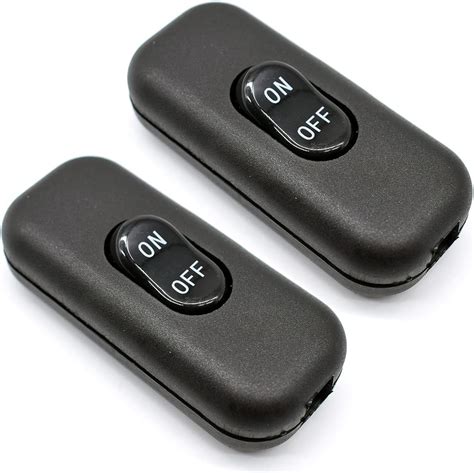 2 Pieces 20A Heavy Duty Inline Cord Switch Black On/Off Rocker with Red ...