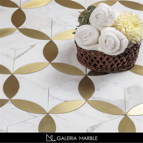 Elegant Marble Floor with Gold Circles