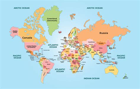 World Map With Country Name 20458446 Vector Art at Vecteezy