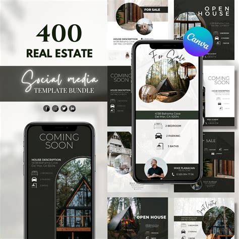 400 Real Estate Social Media Templates Instagram Posts Real Estate ...