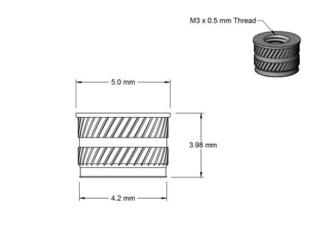 Brass Heat-Set Knurled Inserts for Plastic (Pack of 10) – ThinkRobotics.com