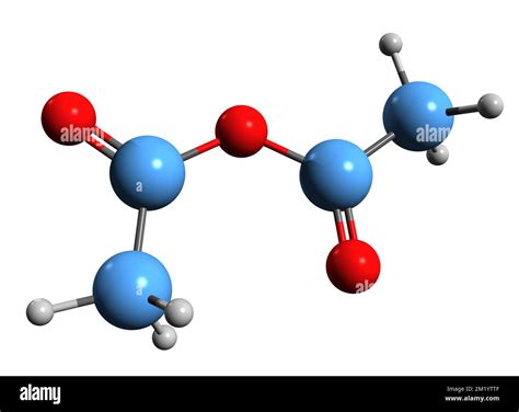 3D image of Acetic anhydride skeletal formula - molecular chemical ...