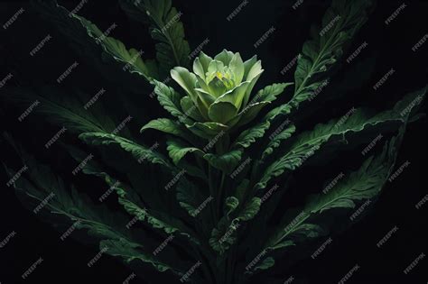 Premium Photo | Dark green flower