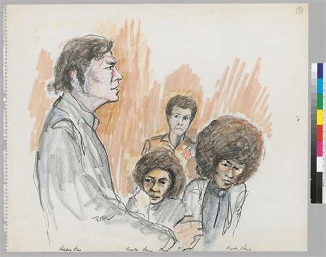 [recto]: Attorney Sheldon Otis, Angela Davis, Bailiff.