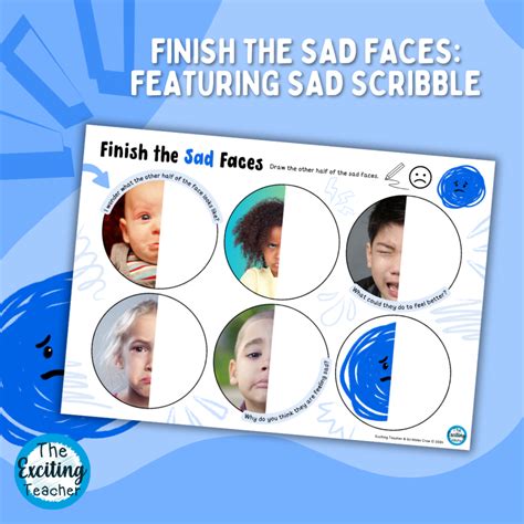 ‘Finish the Sad Faces’: Sad Scribble & Low Mood Drawing Activity ...