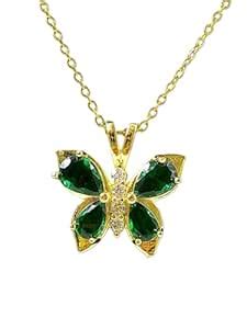 Buy ANVAYACOLLECTIONS Anti Tarnish, Elegant Butterfly Pendant Necklace ...